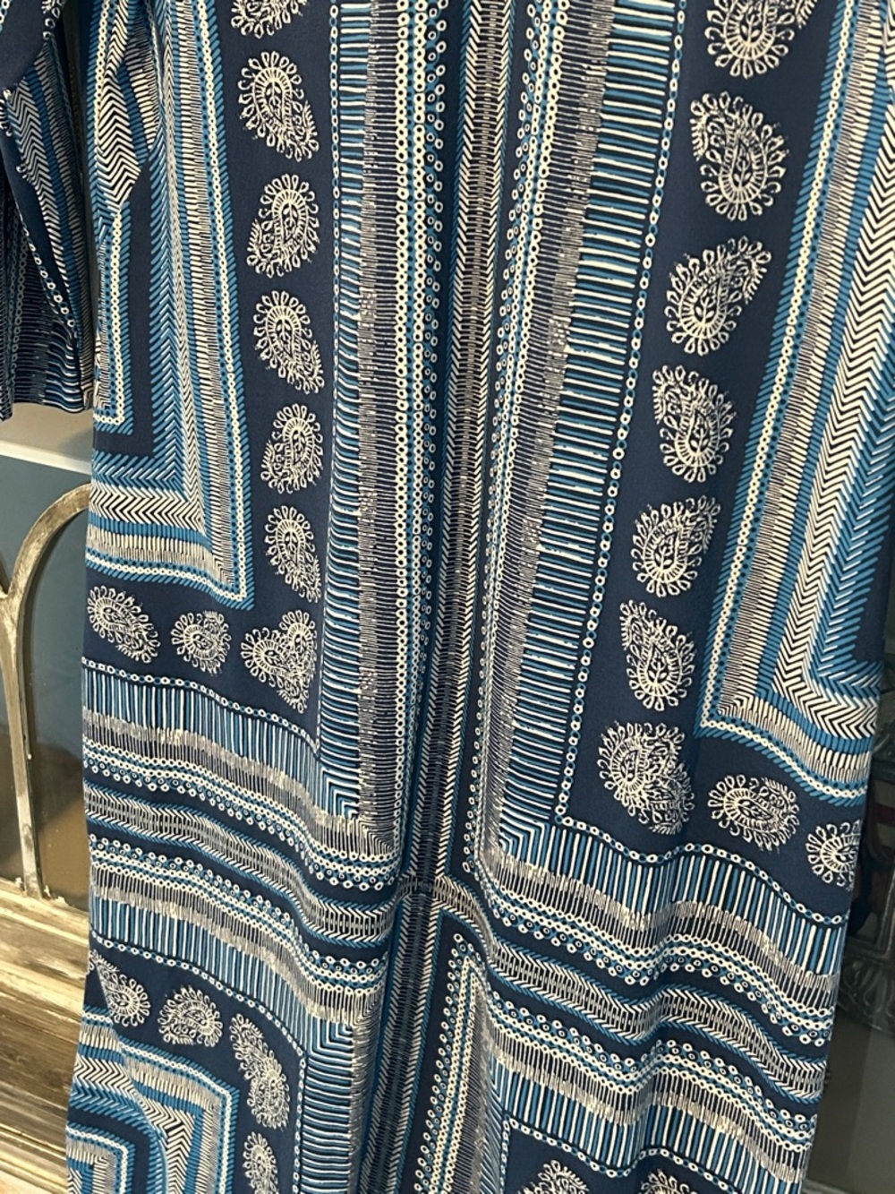 J. McLaughlin Blue Multi-Pattern Dress - Picture 3 of 8